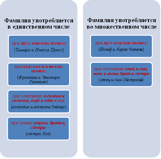 склонение фамилий - Русский язык без проблем